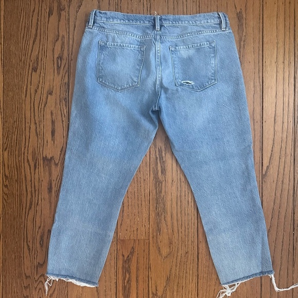 Frame Light Wash Distressed Le Garçon Crop Jeans Size 28 - Picture 2 of 6